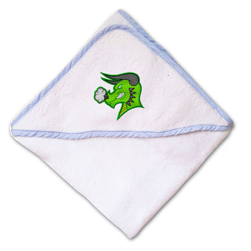 Baby Hooded Towel Dragon Mascot Embroidery Kids Bath Robe Cotton