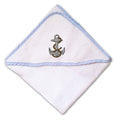 Baby Hooded Towel Anchor Embroidery Kids Bath Robe Cotton