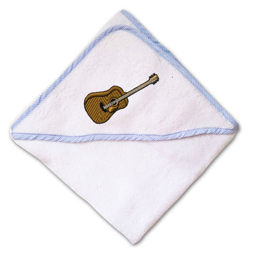 Baby Hooded Towel Guitar Music A Embroidery Kids Bath Robe Cotton