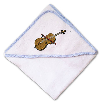 Baby Hooded Towel Cello Music Embroidery Kids Bath Robe Cotton