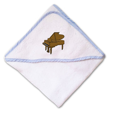 Baby Hooded Towel Piano Music A Embroidery Kids Bath Robe Cotton