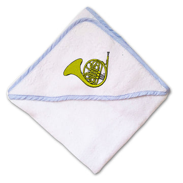 Baby Hooded Towel French Horn Music A Embroidery Kids Bath Robe Cotton