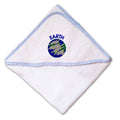 Baby Hooded Towel Earth Global Warming Embroidery Kids Bath Robe Cotton