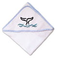 Baby Hooded Towel Whale Tail out Embroidery Kids Bath Robe Cotton