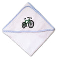 Baby Hooded Towel Mountain Green Bike Embroidery Kids Bath Robe Cotton