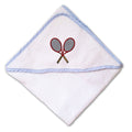 Baby Hooded Towel Tennis Racquets B Embroidery Kids Bath Robe Cotton