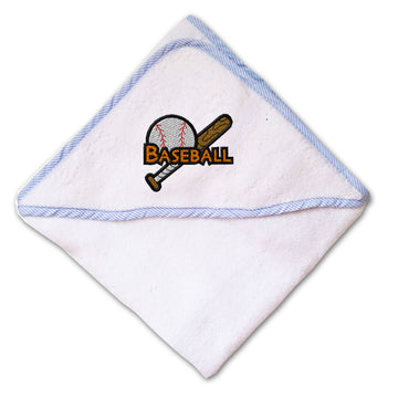 Baby Hooded Towel Baseball Ball Embroidery Kids Bath Robe Cotton