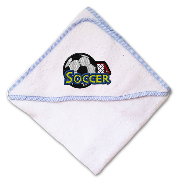 Baby Hooded Towel Soccer Sports Ball Embroidery Kids Bath Robe Cotton - Cute Rascals