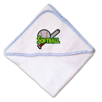 Baby Hooded Towel Softball Sports Ball Embroidery Kids Bath Robe Cotton