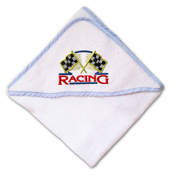 Baby Hooded Towel Racing Crest Style B Embroidery Kids Bath Robe Cotton