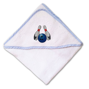 Baby Hooded Towel Bowling Sports D Embroidery Kids Bath Robe Cotton