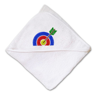 Baby Hooded Towel Sport Archery Bull Eye Target Embroidery Kids Bath Robe Cotton