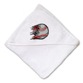 Baby Hooded Towel Sport Baseball Ripped Ball Embroidery Kids Bath Robe Cotton