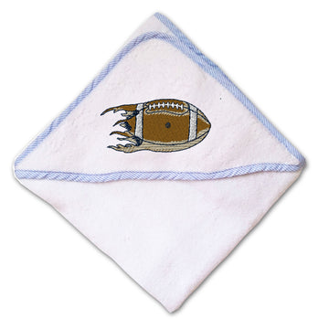 Baby Hooded Towel Shredded Football Embroidery Kids Bath Robe Cotton